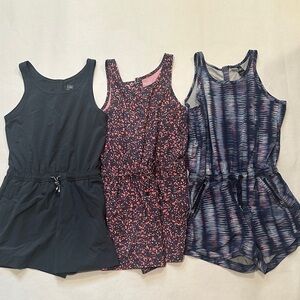 Athleta Girl Romper Set - Black, Pink, Blue